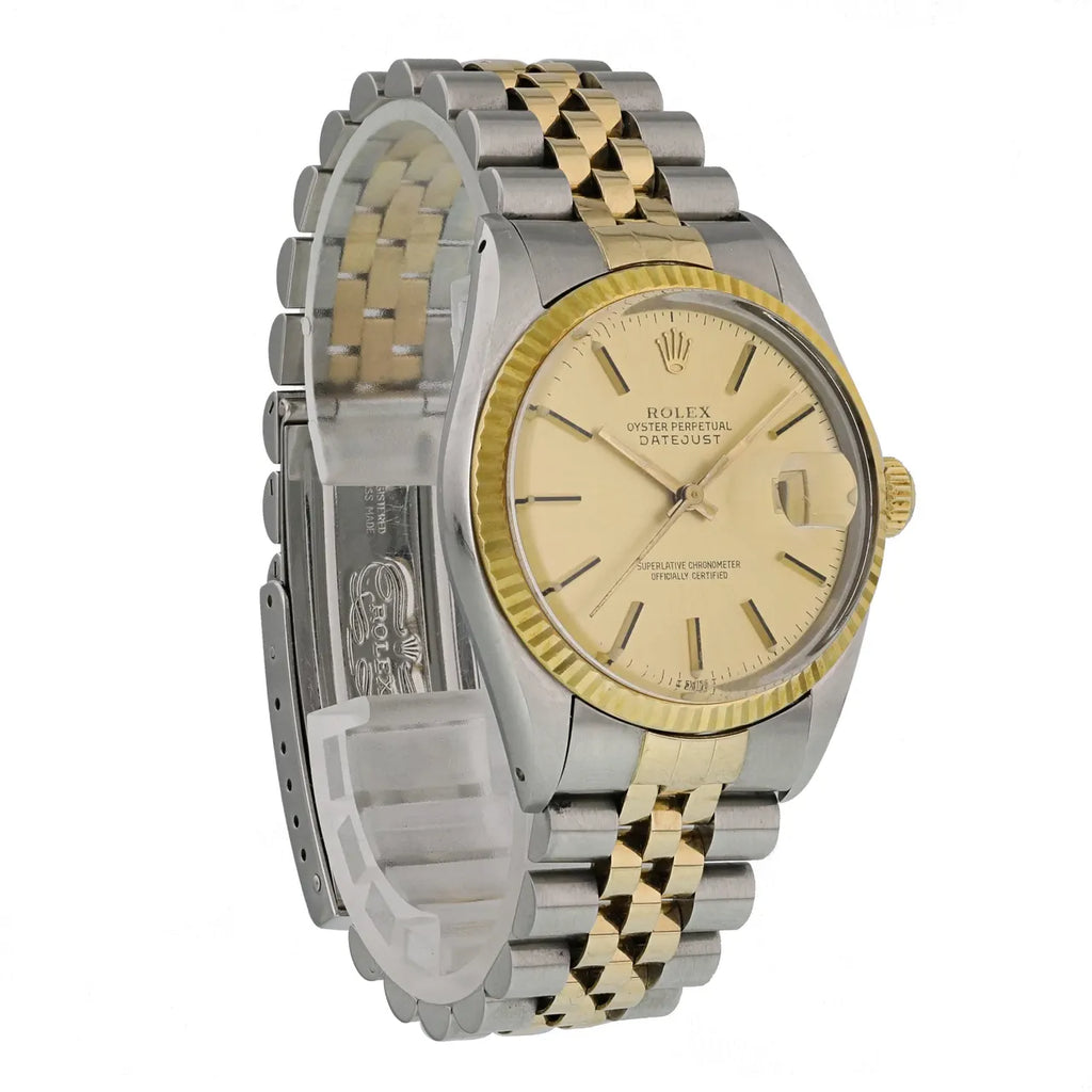 datejust stainless Rolex Two-Tone Champagne Dial - Hình 3