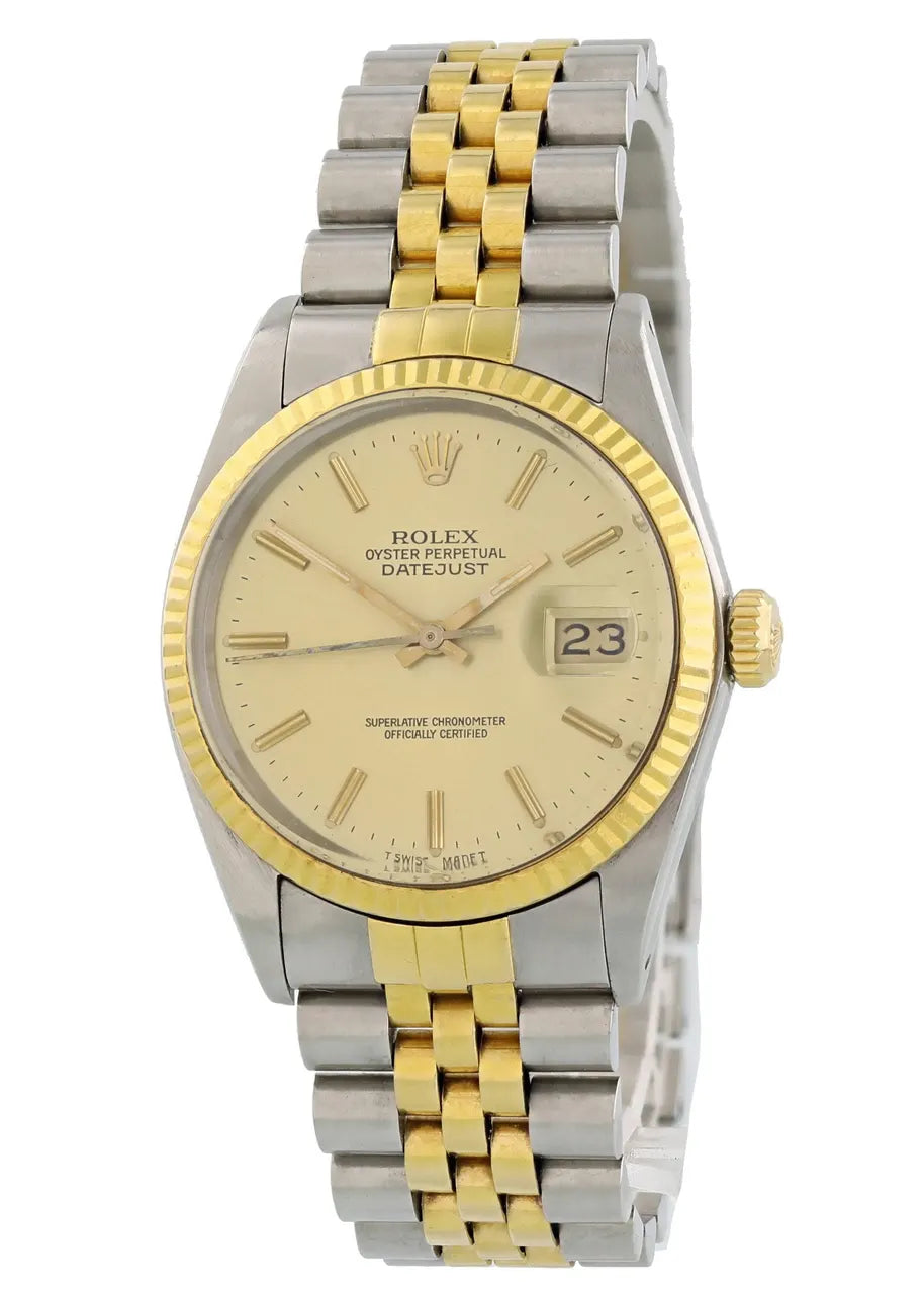 datejust gold Rolex Two-Tone Champagne Dial