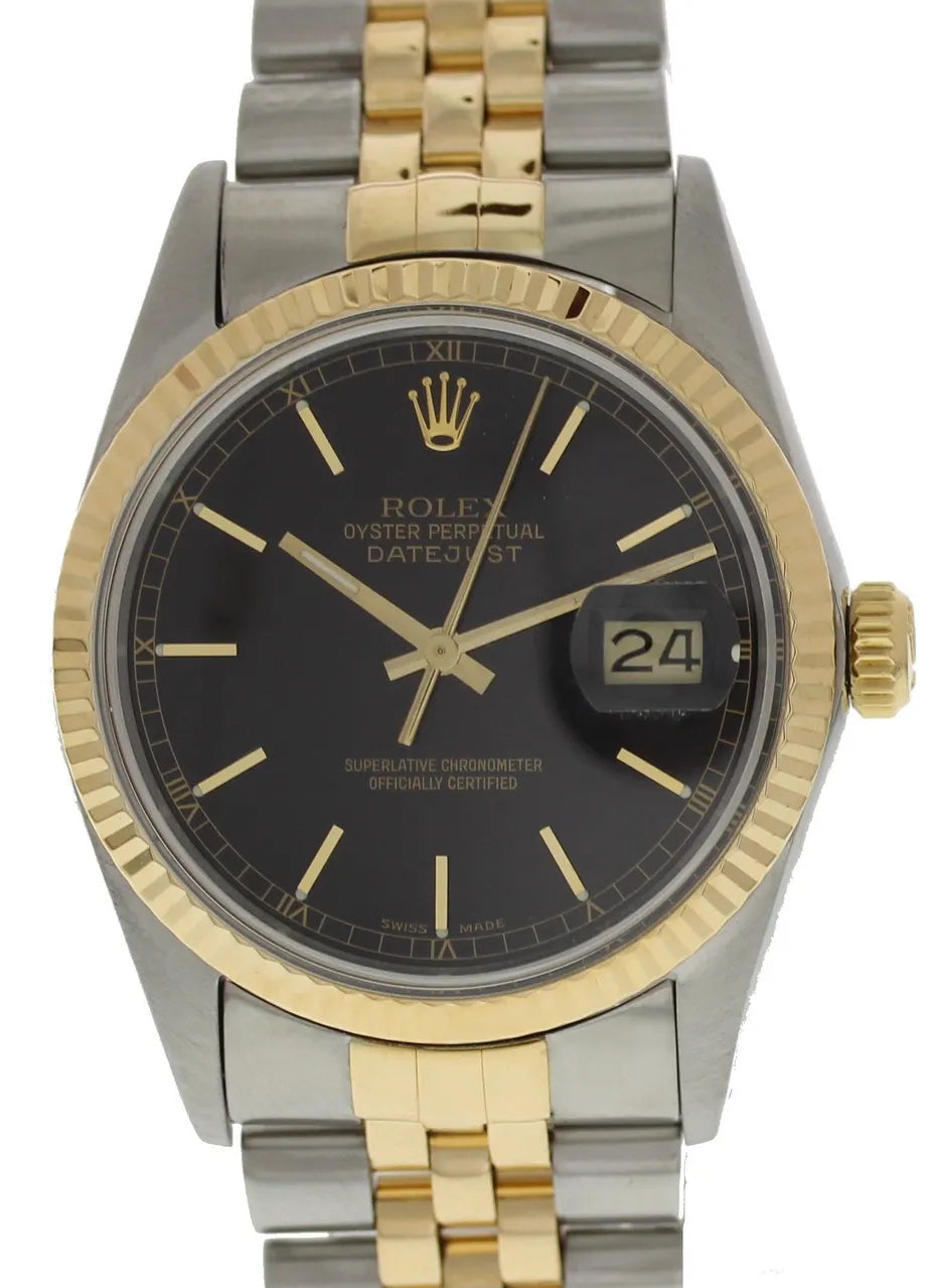 Rolex Black Dial Two-Tone datejust steel