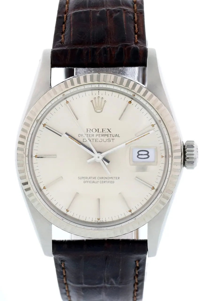 Rolex Silver Dial Leather