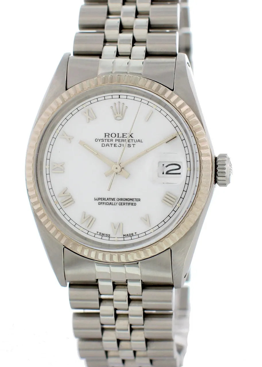 stainless Rolex Datejust White Dial