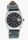 Rolex Datejust Black Dial Leather