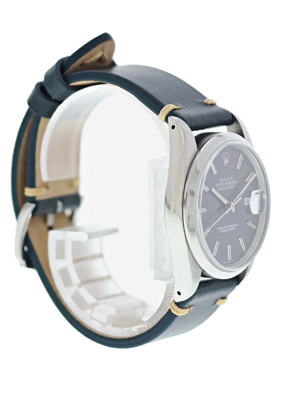 Rolex Datejust Black Dial Leather - Hình 2