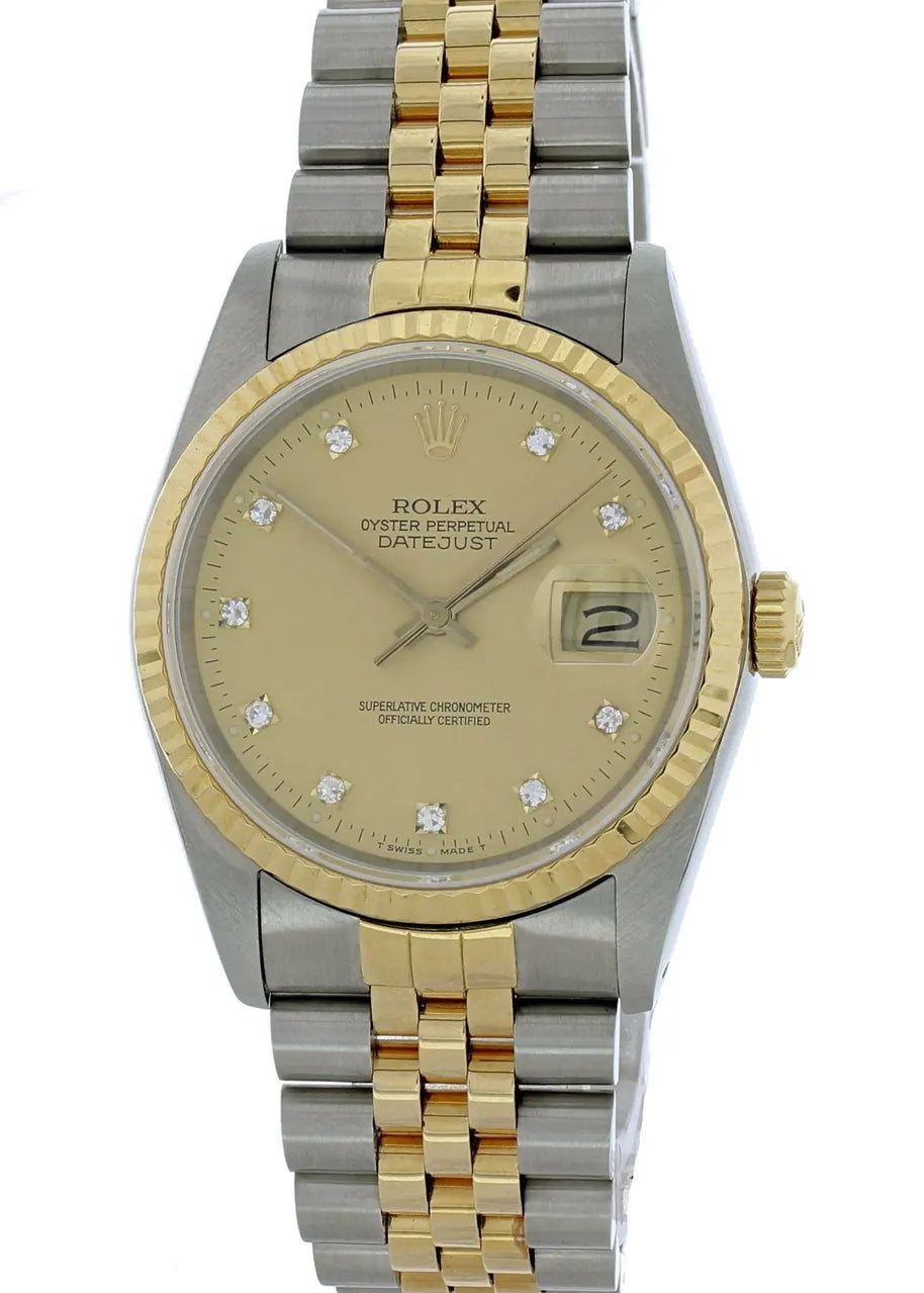 Rolex Champagne Diamond Dial datejust two