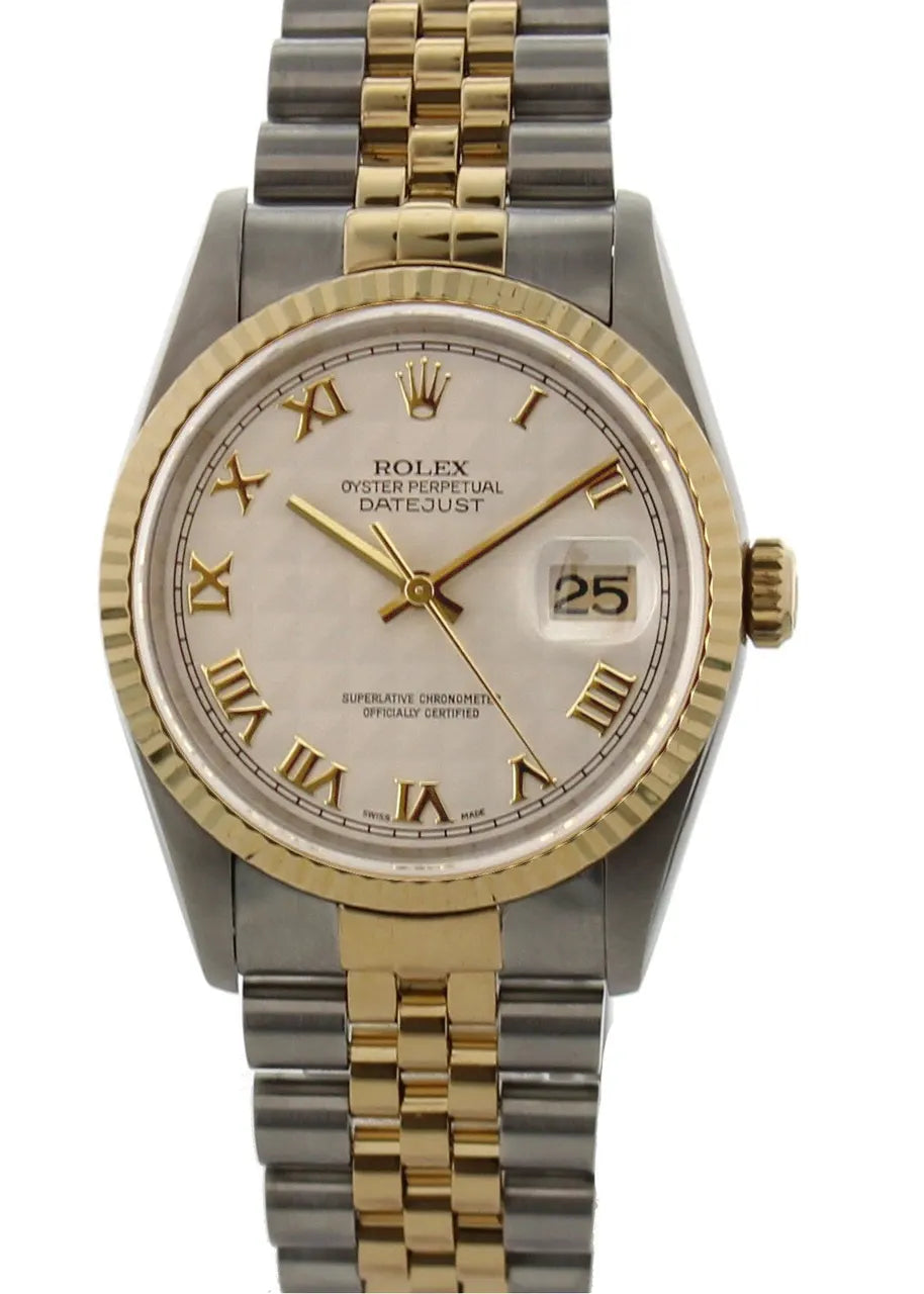 two Rolex Datejust Silver Roman