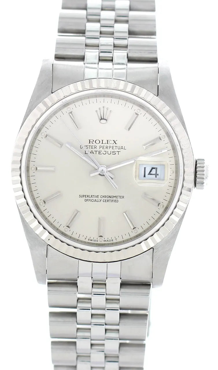stainless Rolex Silver Jubilee Datejust