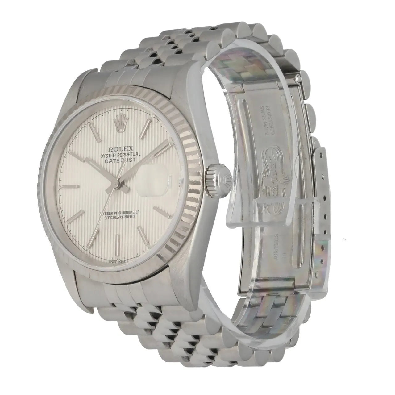 datejust stainless Rolex Silver Linen Dial - Hình 2