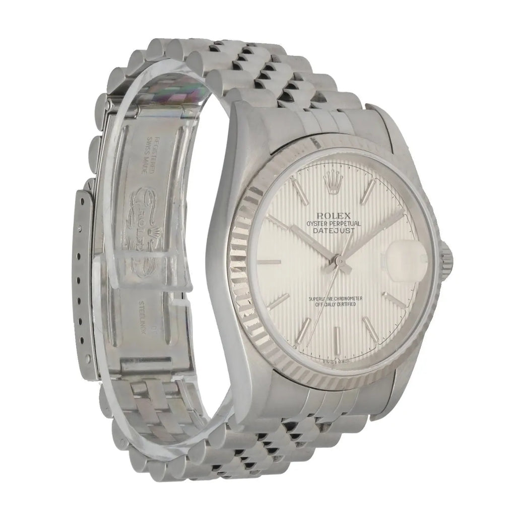 datejust stainless Rolex Silver Linen Dial - Hình 3