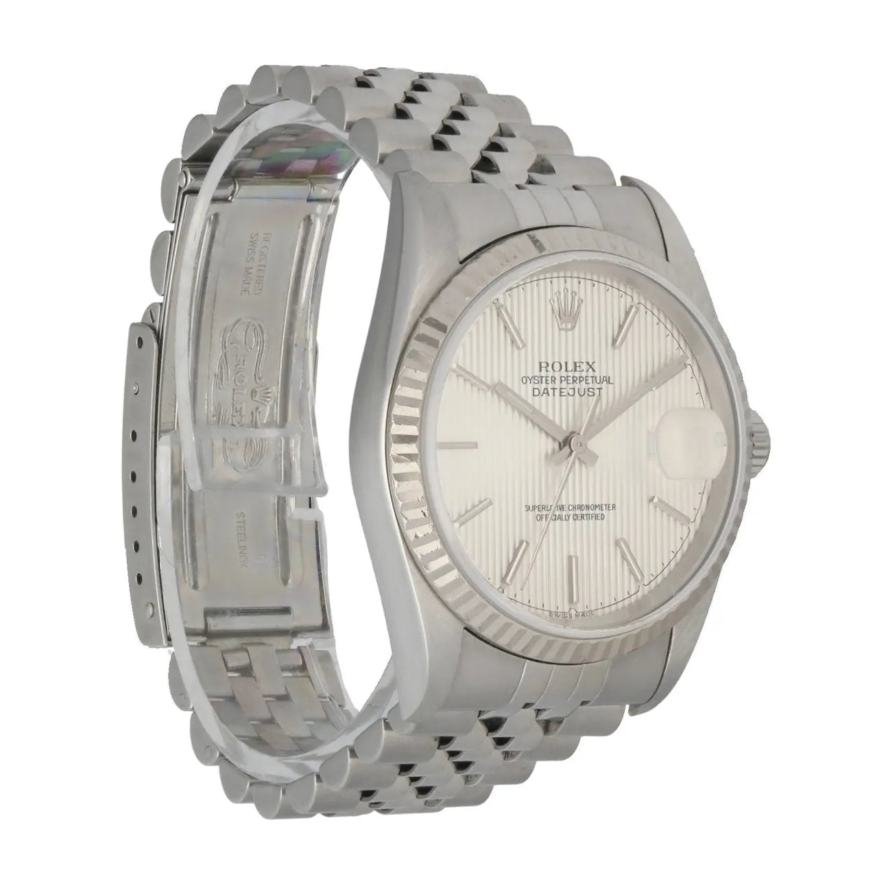 datejust stainless Rolex Silver Linen Dial - Hình 3