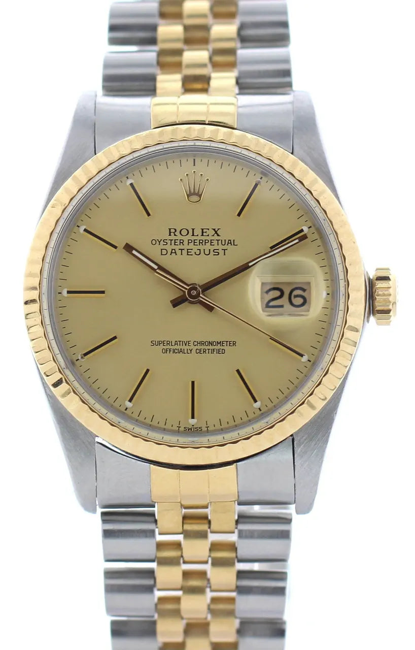 datejust steel Rolex Two-Tone Champagne Dial - Hình 3