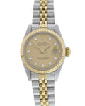 Rolex Datejust Gold Champagne Diamond Dial