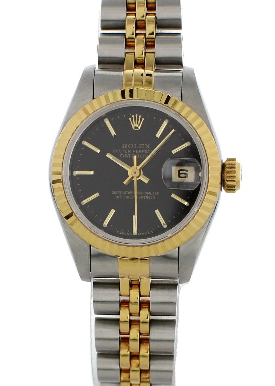 Rolex Datejust Black Dial Two-Tone steel gold - Hình 2
