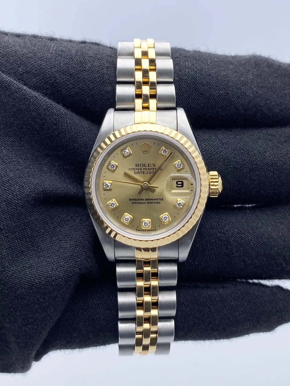 datejust Rolex Gold Dial Diamond - Hình 2