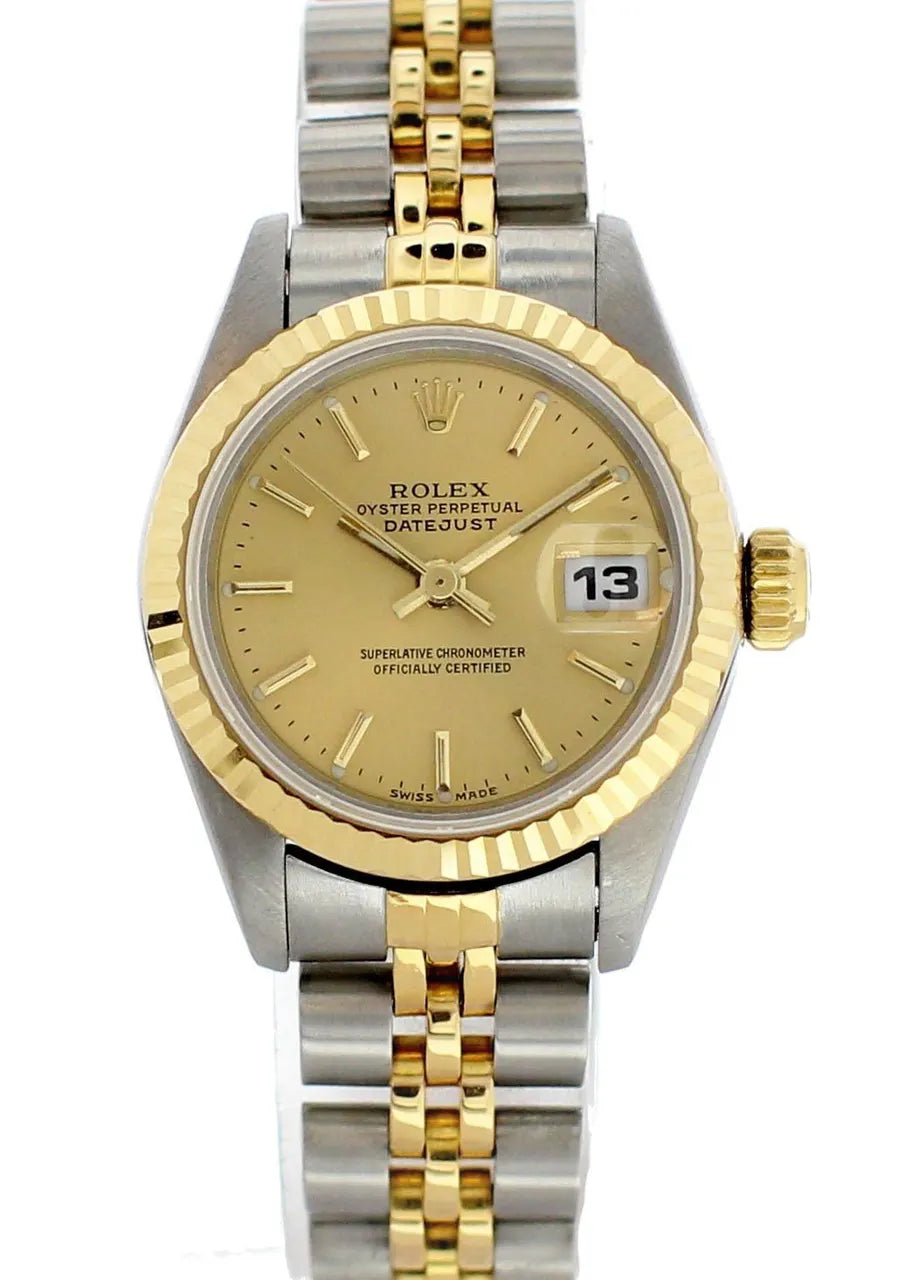 steel Rolex Datejust Champagne Dial