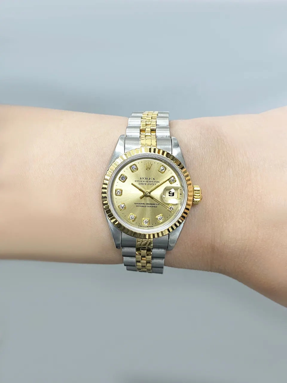 datejust Rolex Gold Dial Diamond - Hình 9