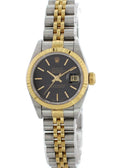 two tone Rolex Datejust Black Dial