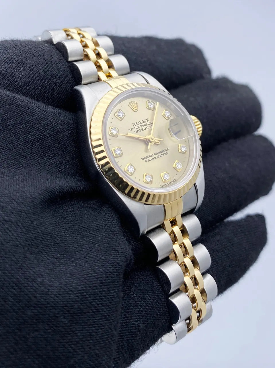 datejust Rolex Gold Dial Diamond - Hình 3