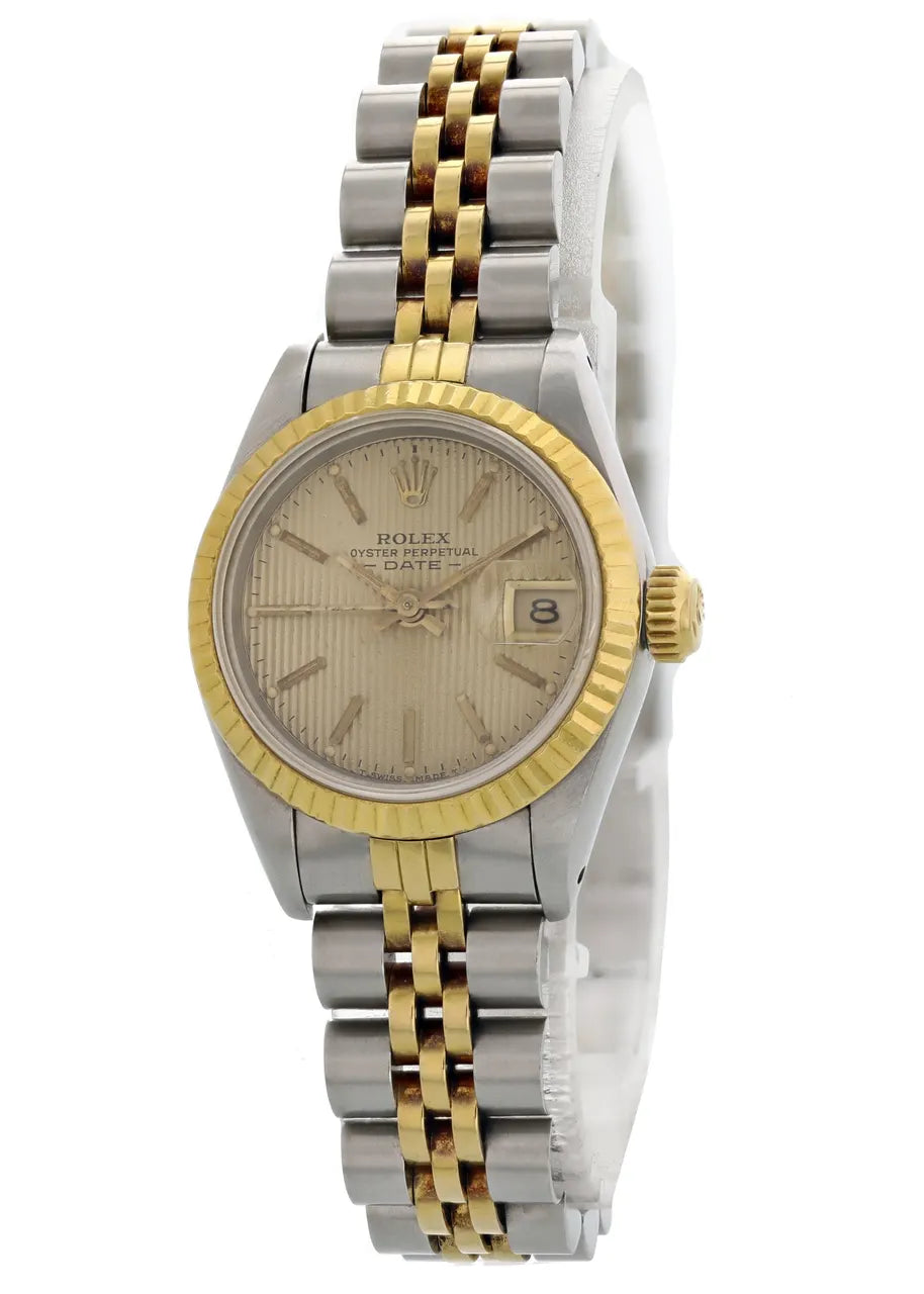 oyster Rolex Gold Steel Champagne Dial - Hình 2