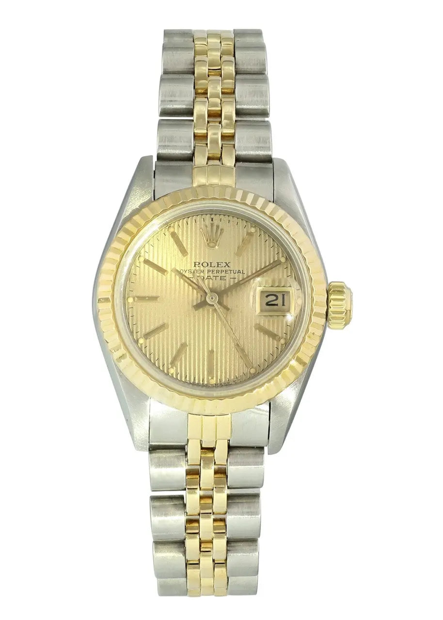 oyster Rolex Gold Steel Champagne Dial - Hình 3