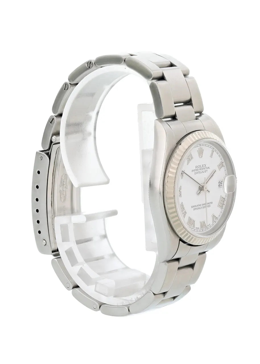 stainless Rolex Datejust White Roman Dial - Hình 4