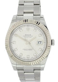 Rolex Silver Diamond Watch