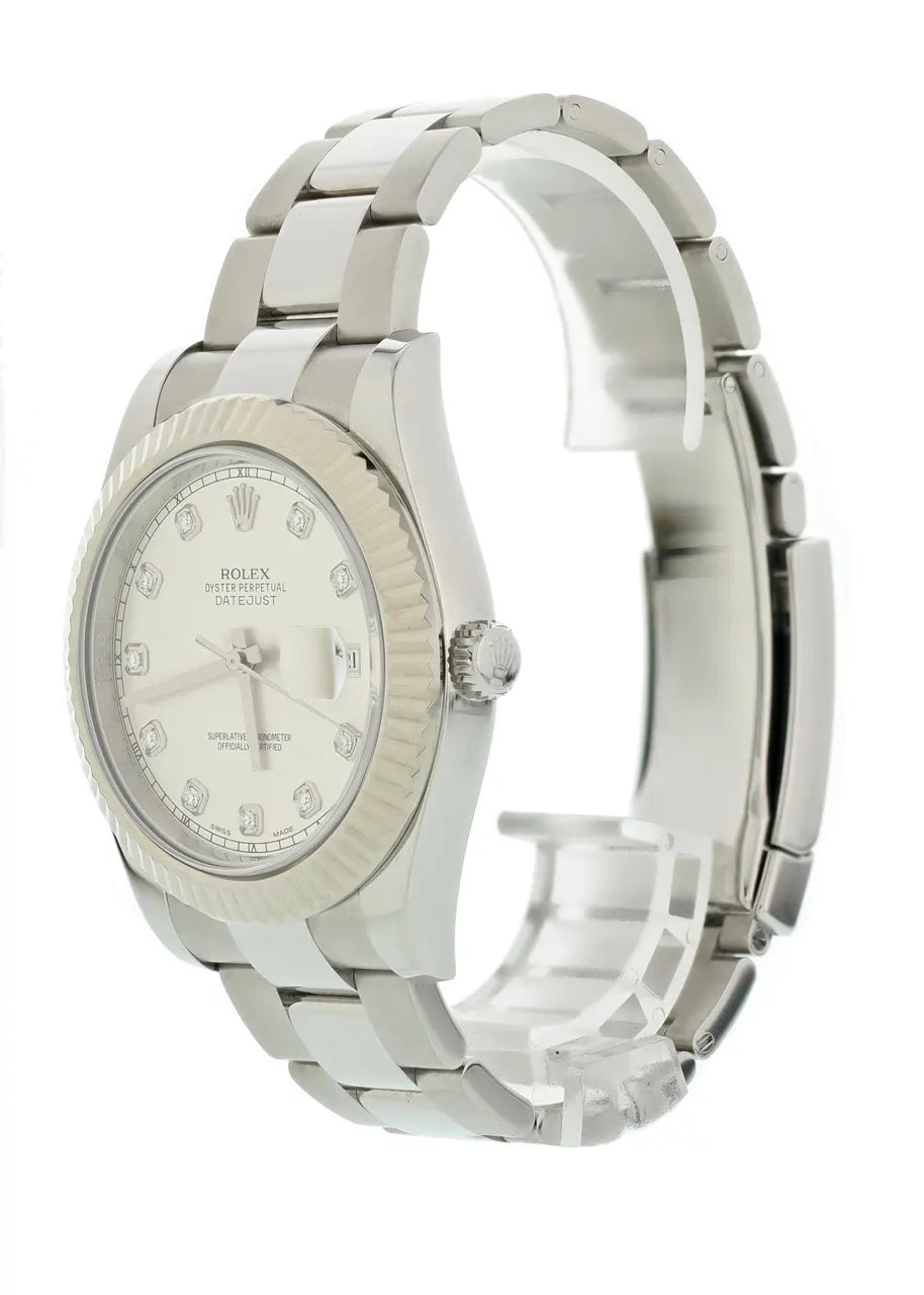 Rolex Datejust Silver Diamond - Hình 4