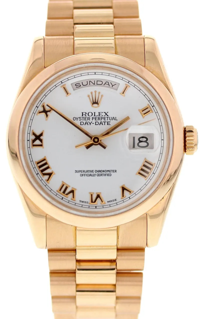 white dial Rolex Day-Date Gold