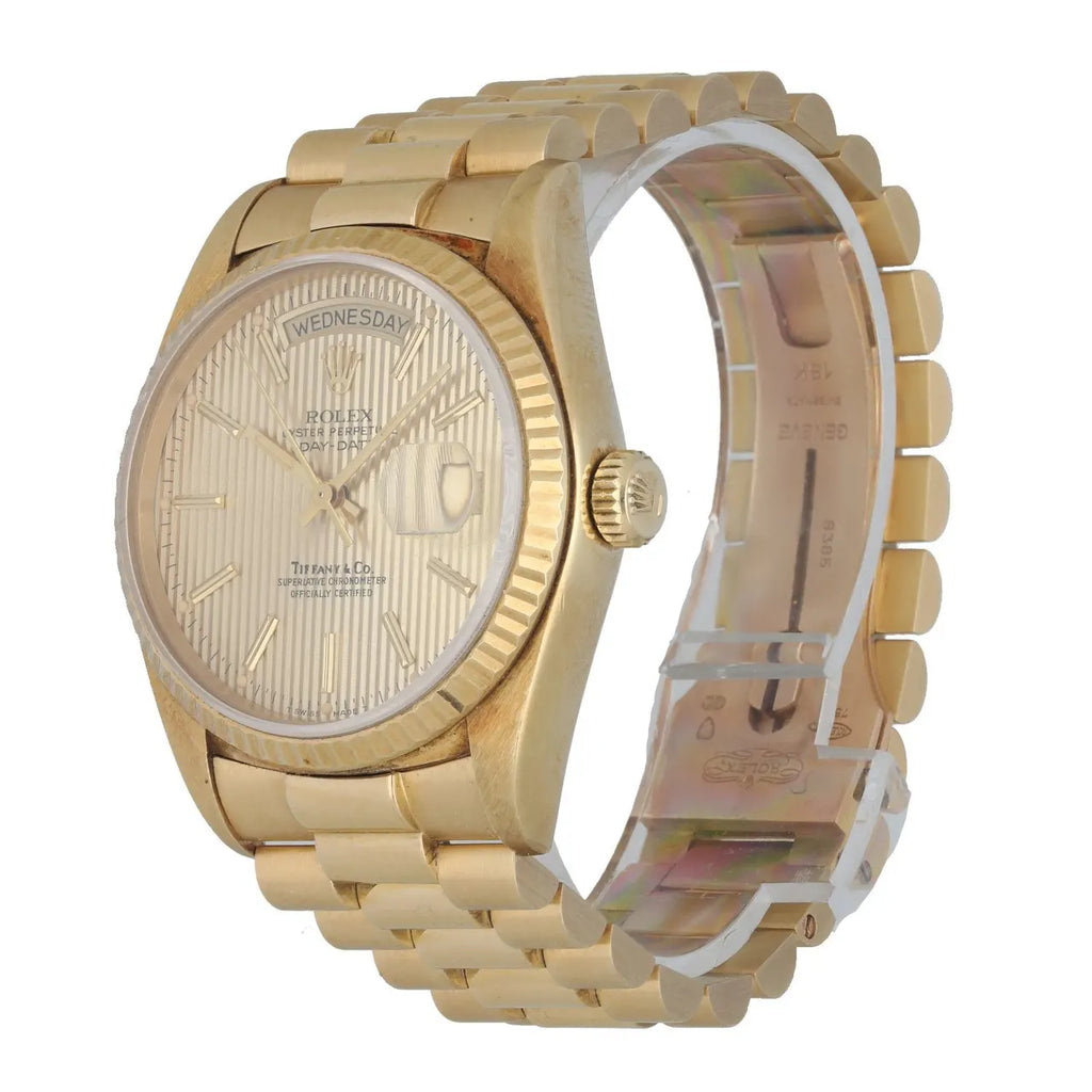Rolex Tiffany Gold Watch - Hình 2