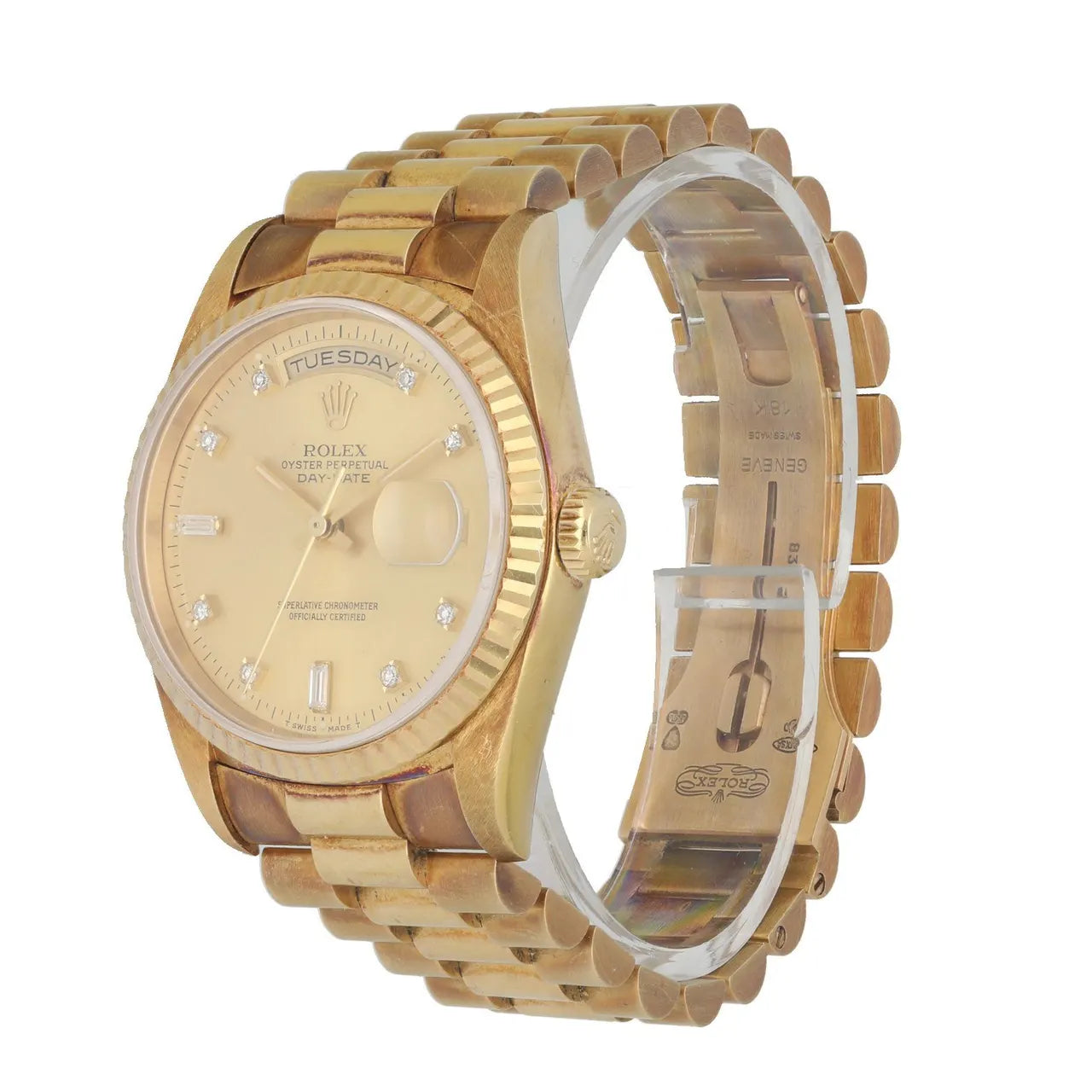 day date Rolex Gold Diamond Watch - Hình 2