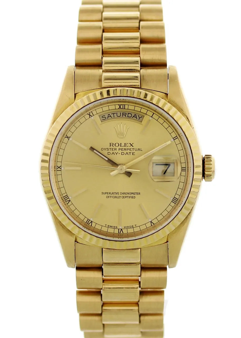 president bracelet Rolex Day-Date Gold Champagne - Hình 2