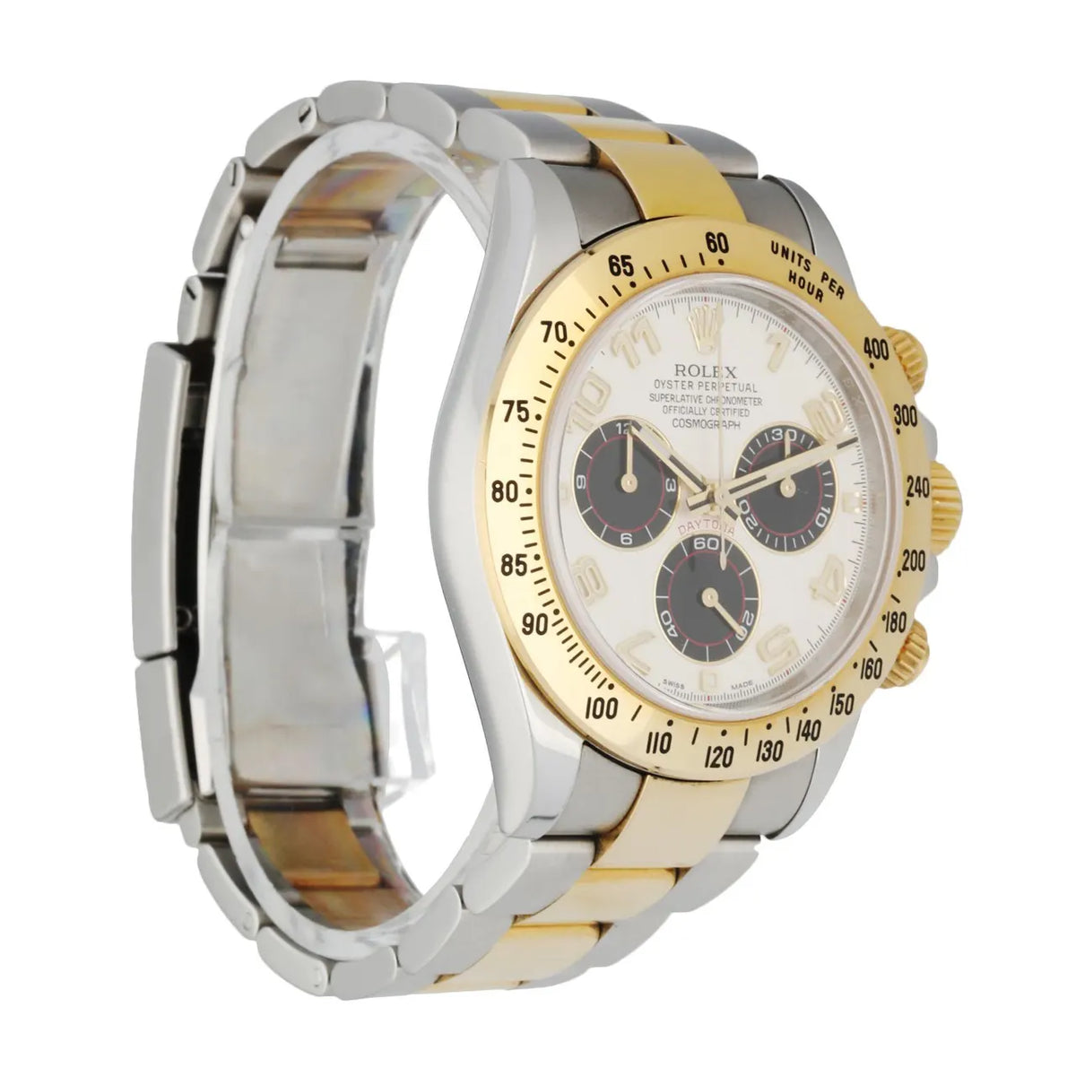 stainless Rolex Daytona Two-Tone White Dial - Hình 3