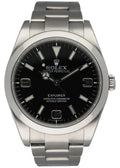 stainless Rolex Explorer Black Dial