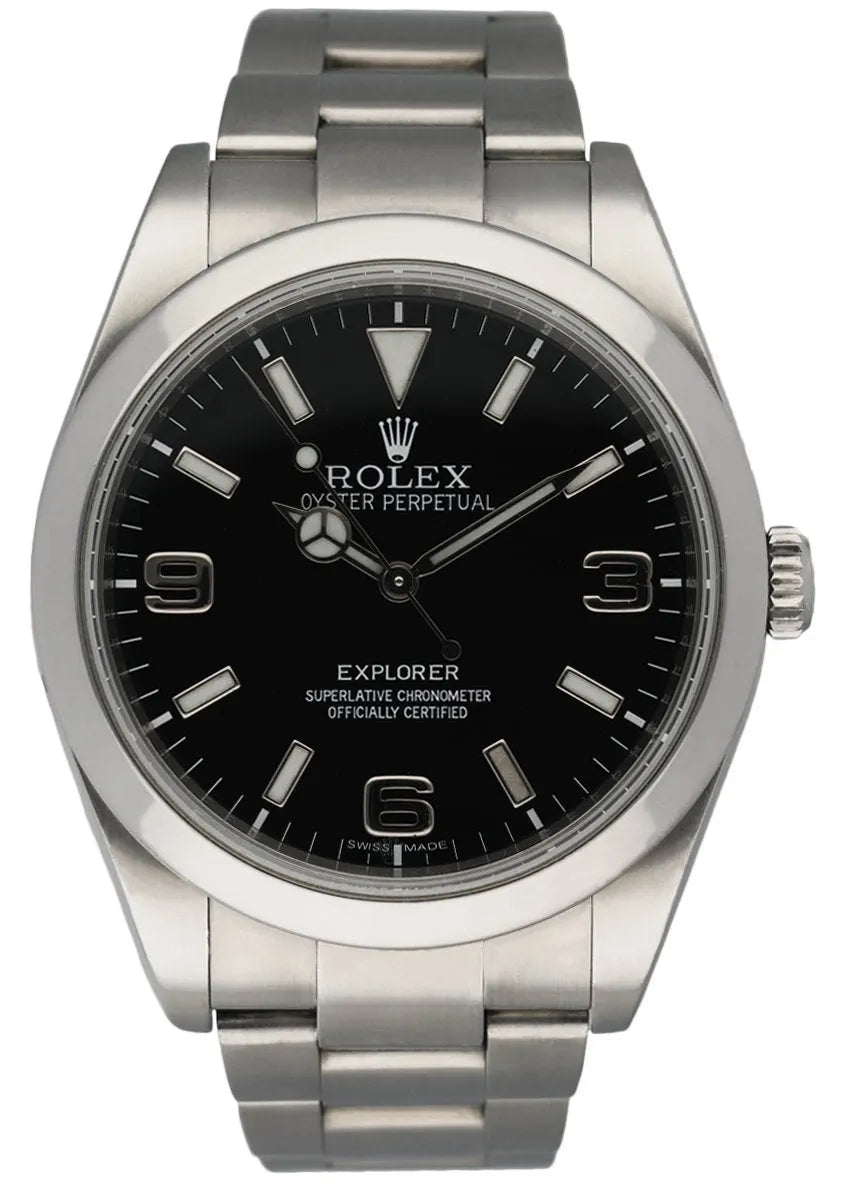 stainless Rolex Explorer Black Dial