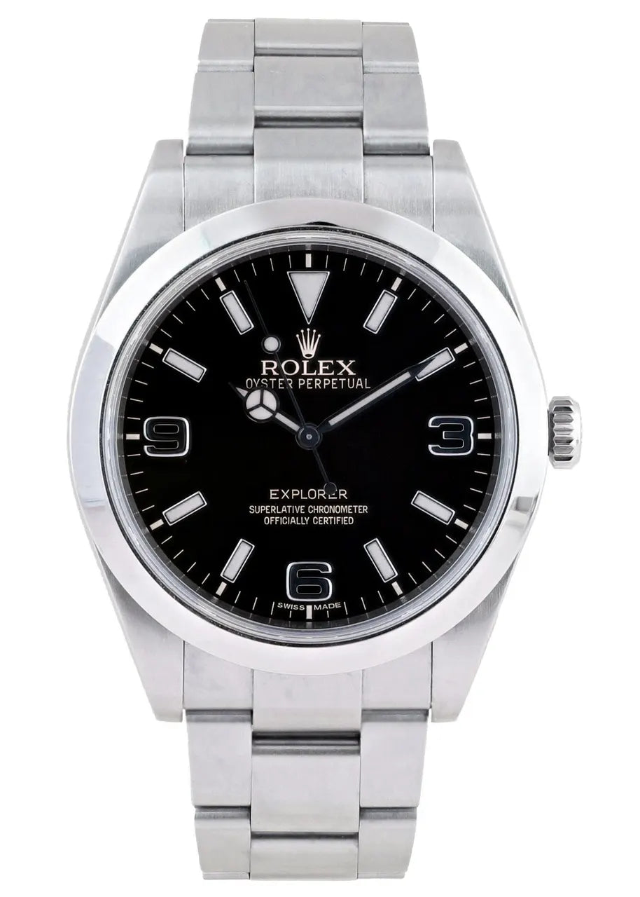steel Rolex Explorer Black Dial