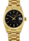 Rolex Gold Black Dial Watch