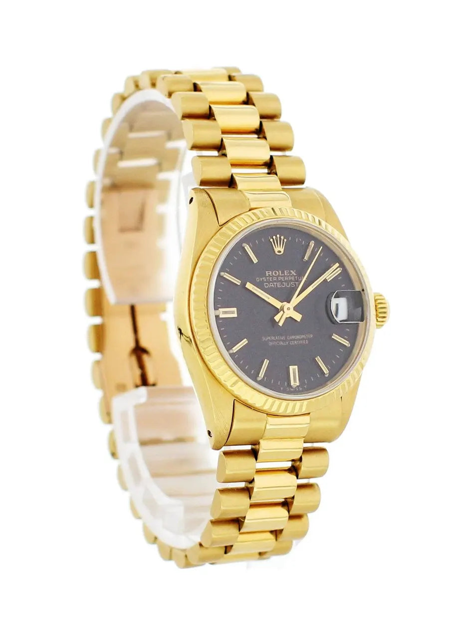 Rolex Gold Black Dial Watch - Hình 3