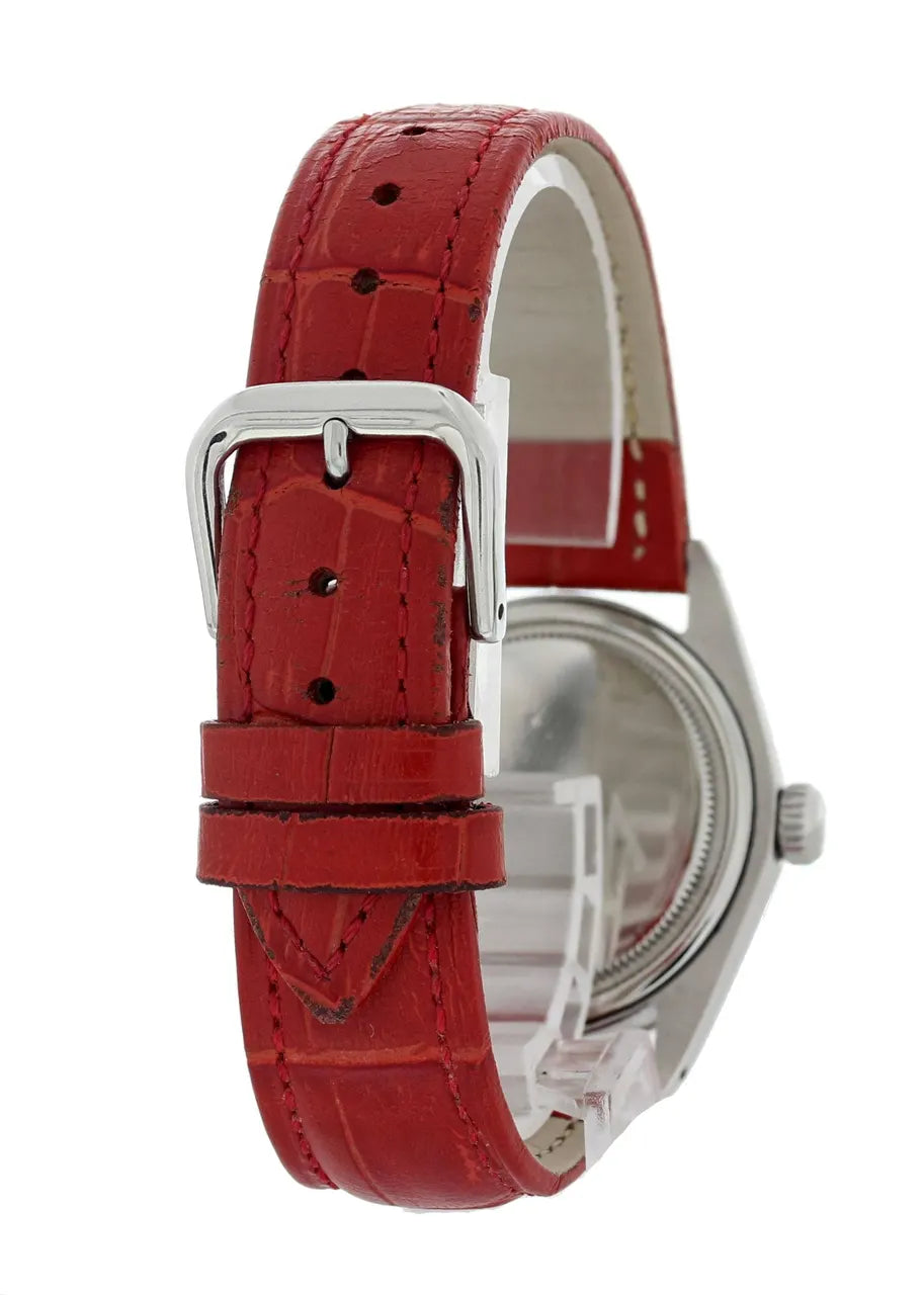 Rolex Black Dial Red Strap - Hình 5