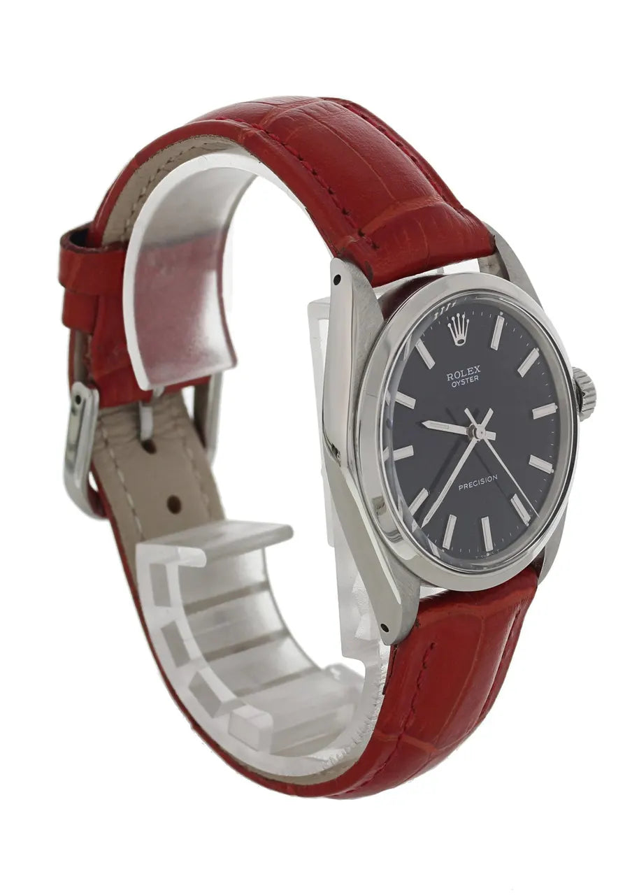Rolex Black Dial Red Strap - Hình 4