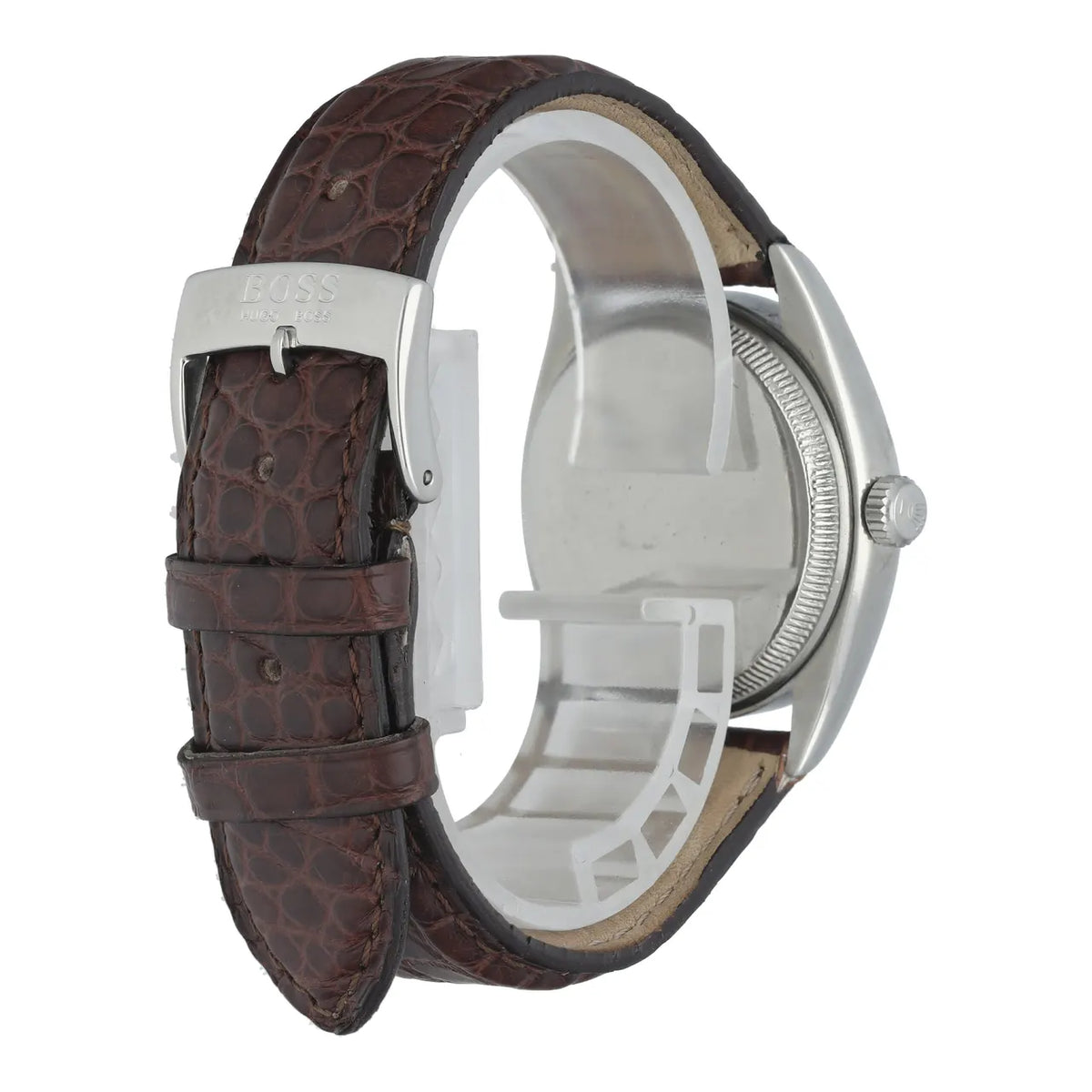 brown Rolex Oysterdate Precision Silver Dial - Hình 4