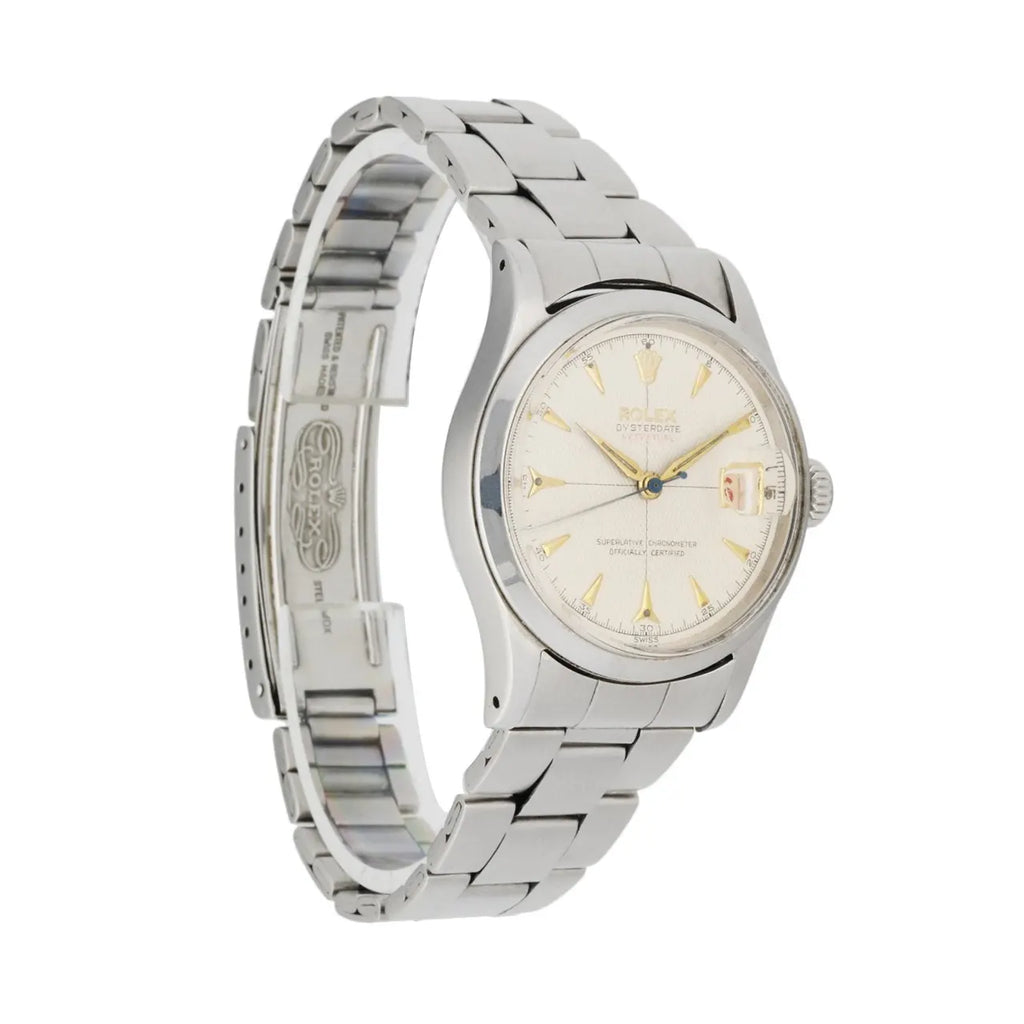 stainless Rolex Oysterdate Silver Dial - Hình 3
