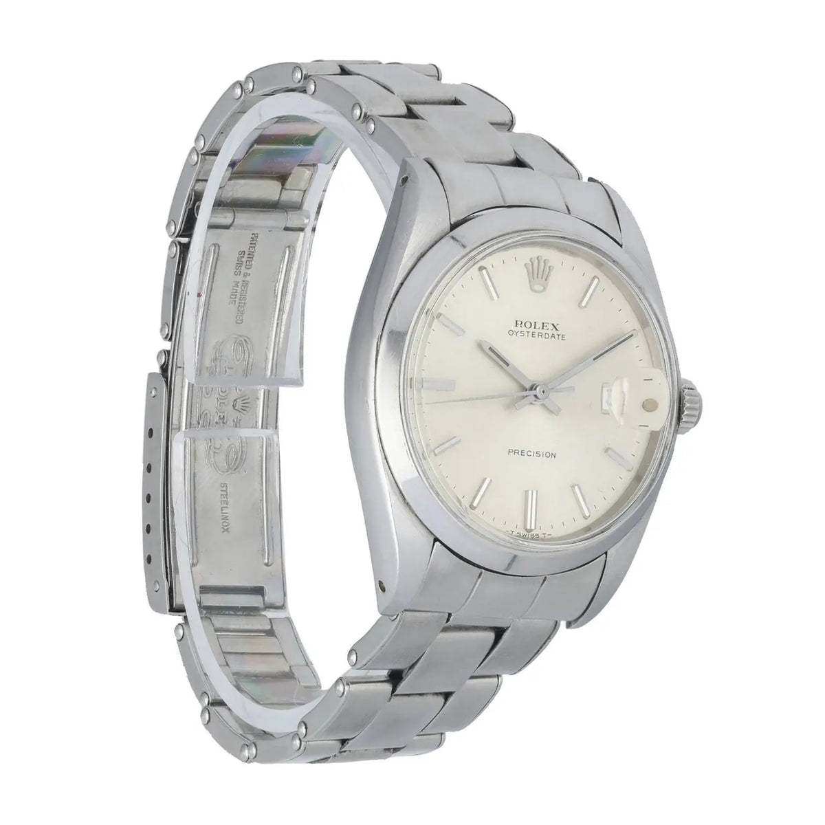 stainless Rolex Oysterdate Silver Dial - Hình 3