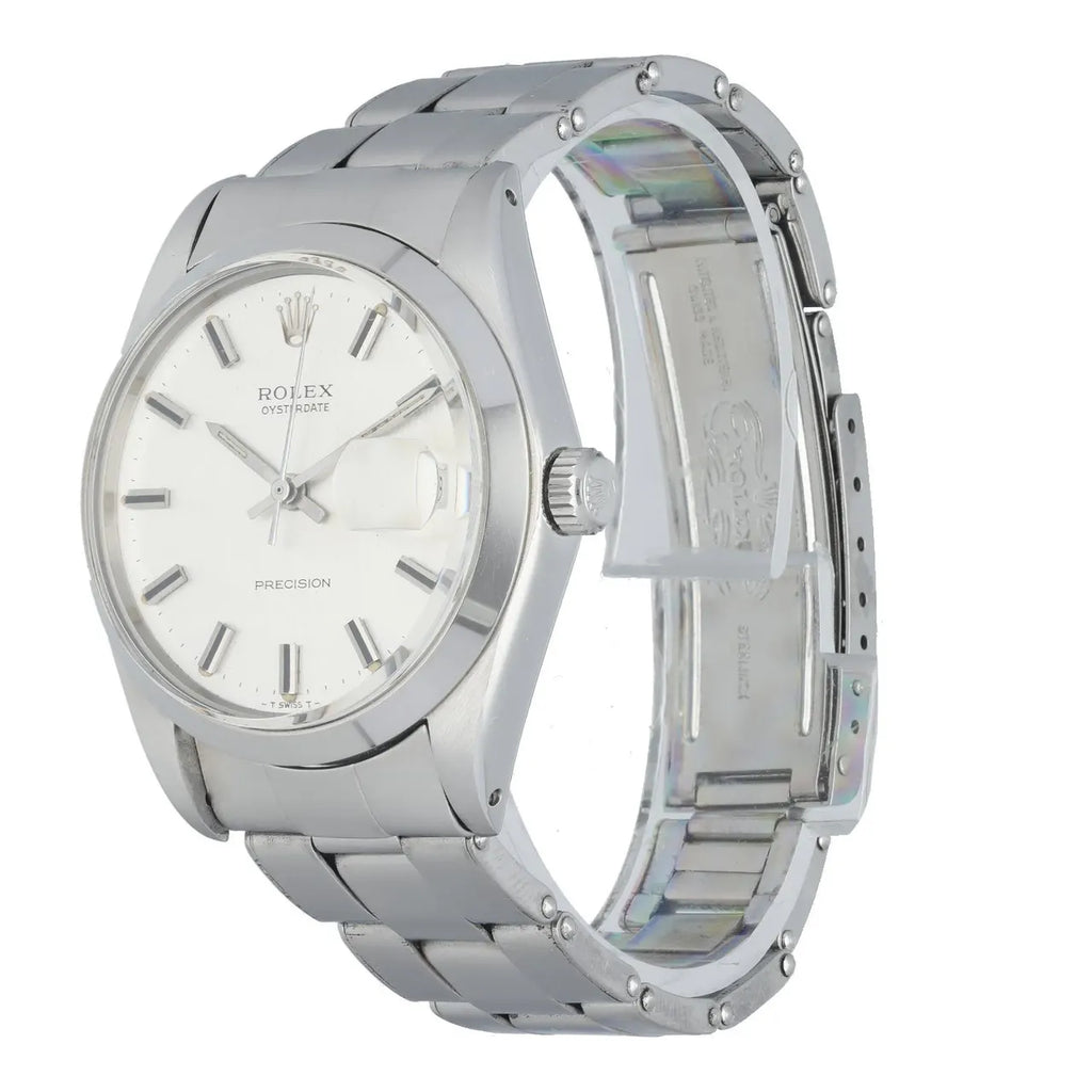 Rolex Oysterdate Precision Silver Stick Dial - Hình 2