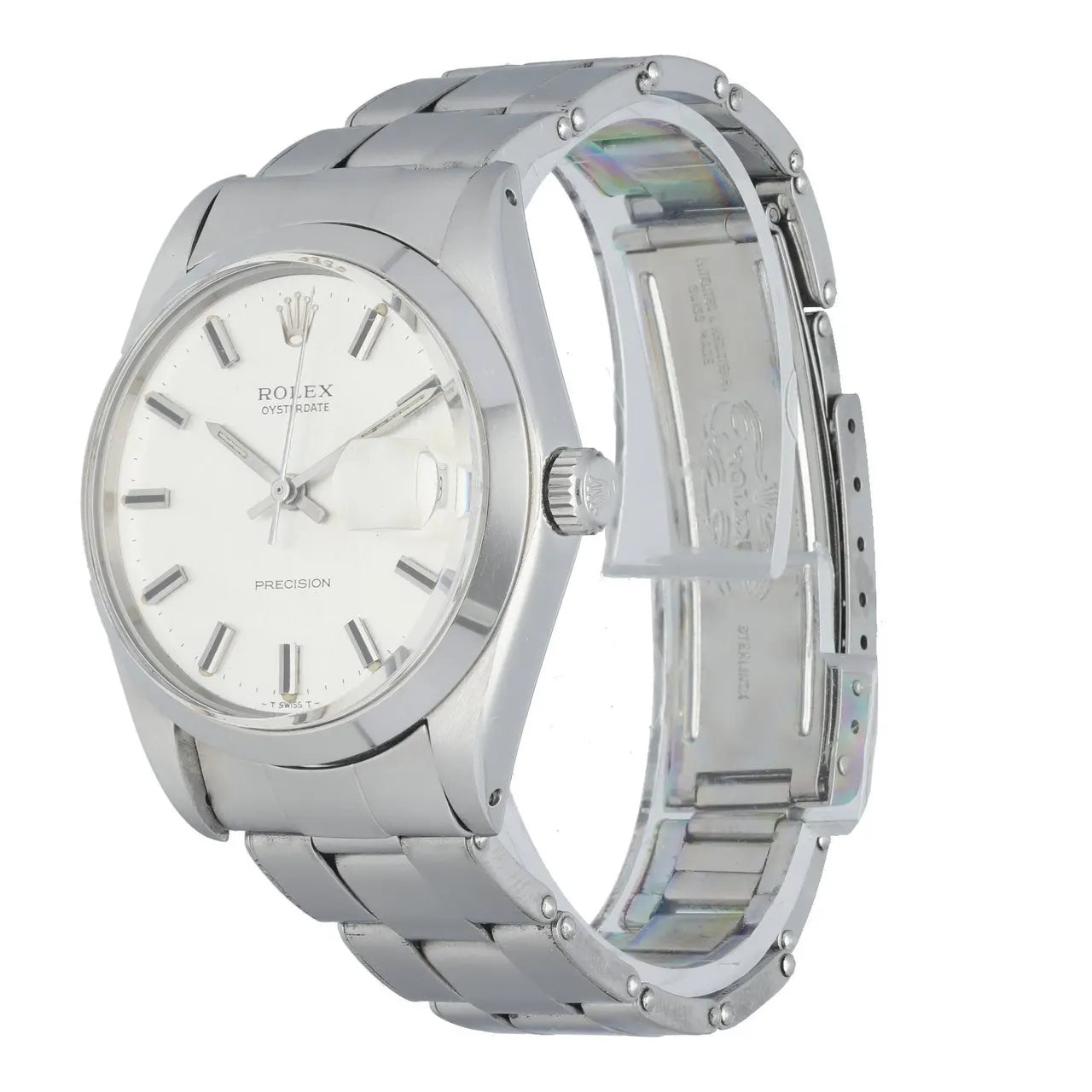 Rolex Oysterdate Precision Silver Stick Dial - Hình 2