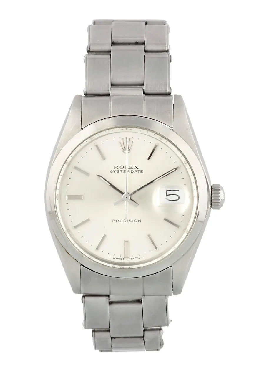 steel Rolex Oysterdate Silver Dial