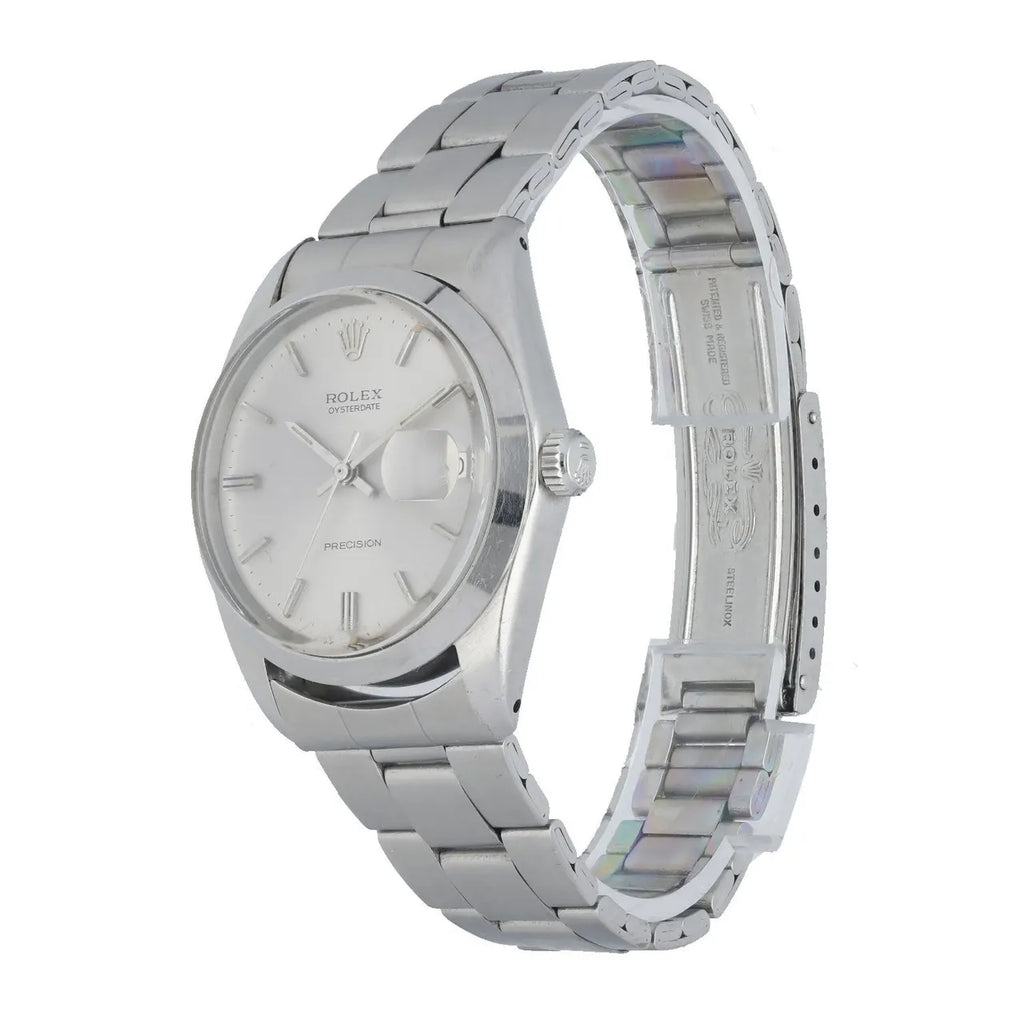 stainless Rolex Oysterdate Silver Dial - Hình 2