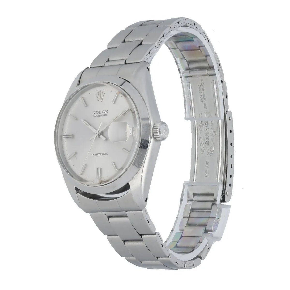 stainless Rolex Oysterdate Silver Dial - Hình 2