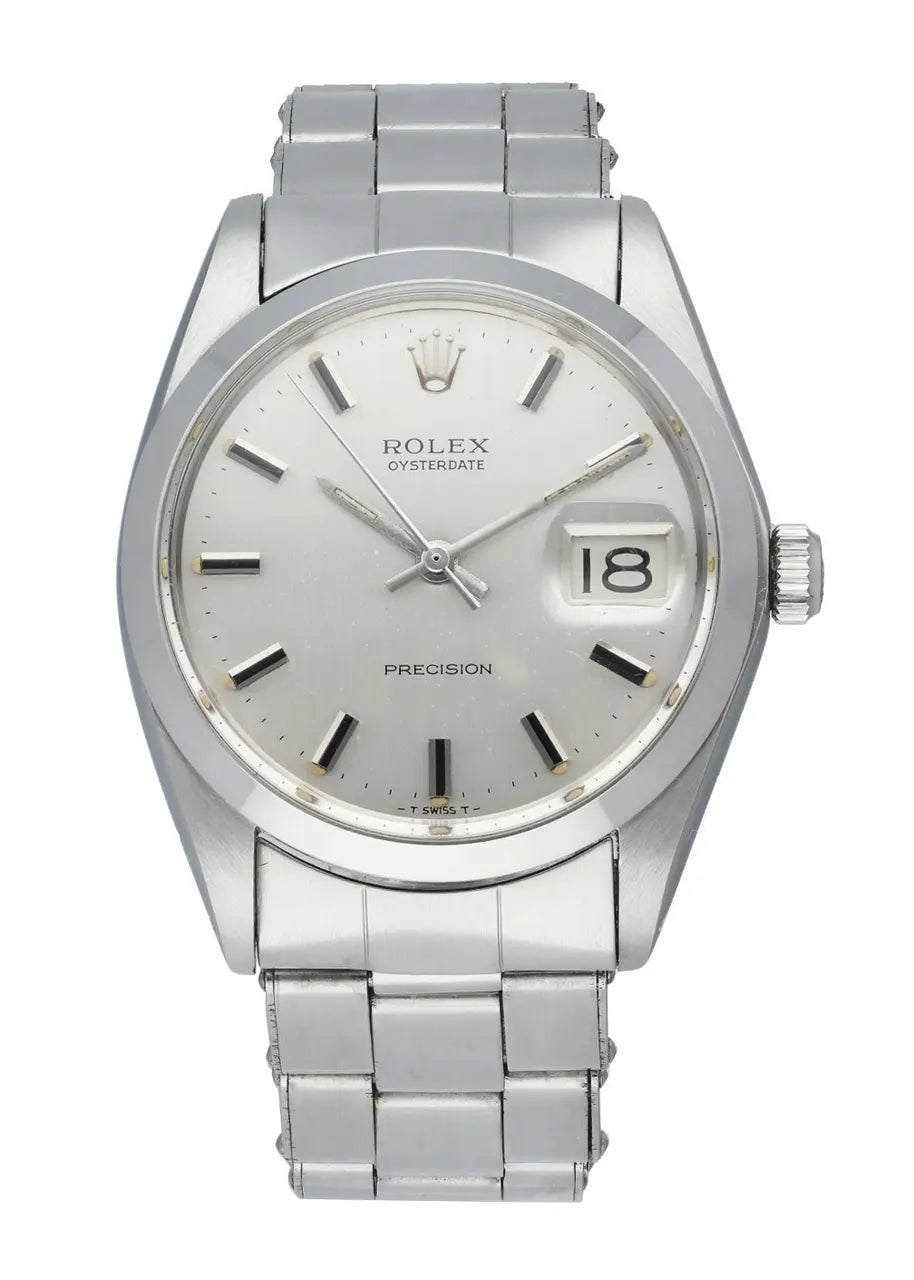 Rolex Oysterdate Precision Silver Stick Dial