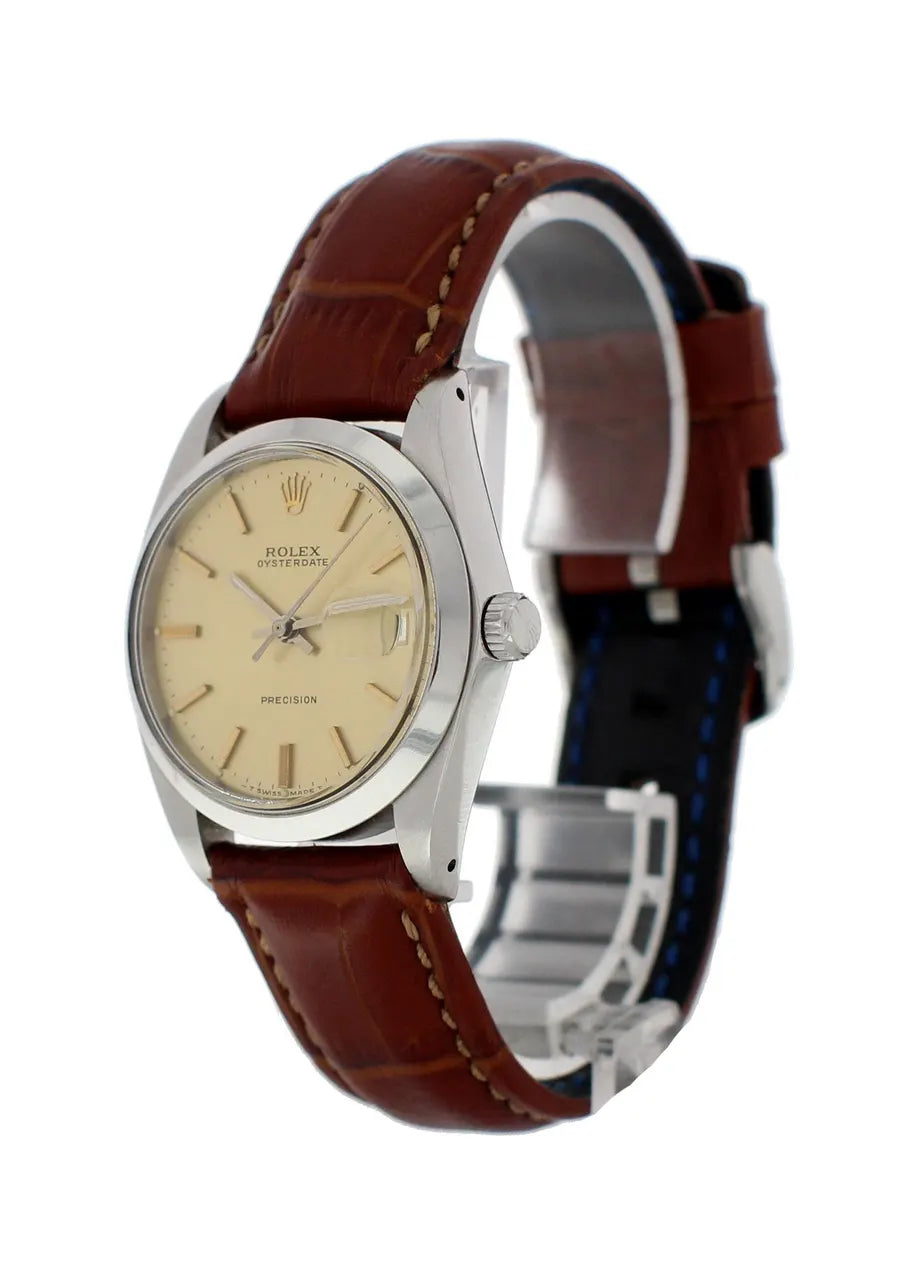 brown Rolex Oysterdate Silver - Hình 3