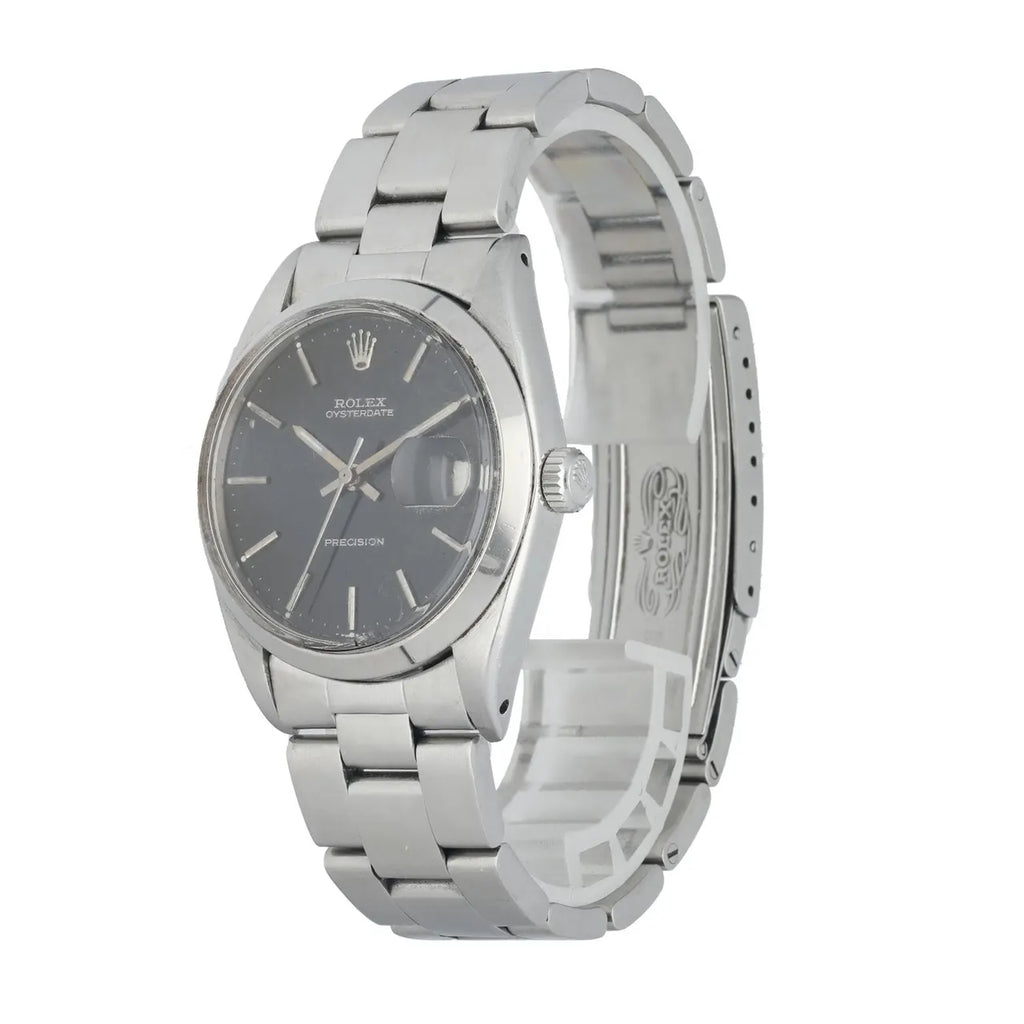 stainless Rolex Oysterdate Black Dial - Hình 2