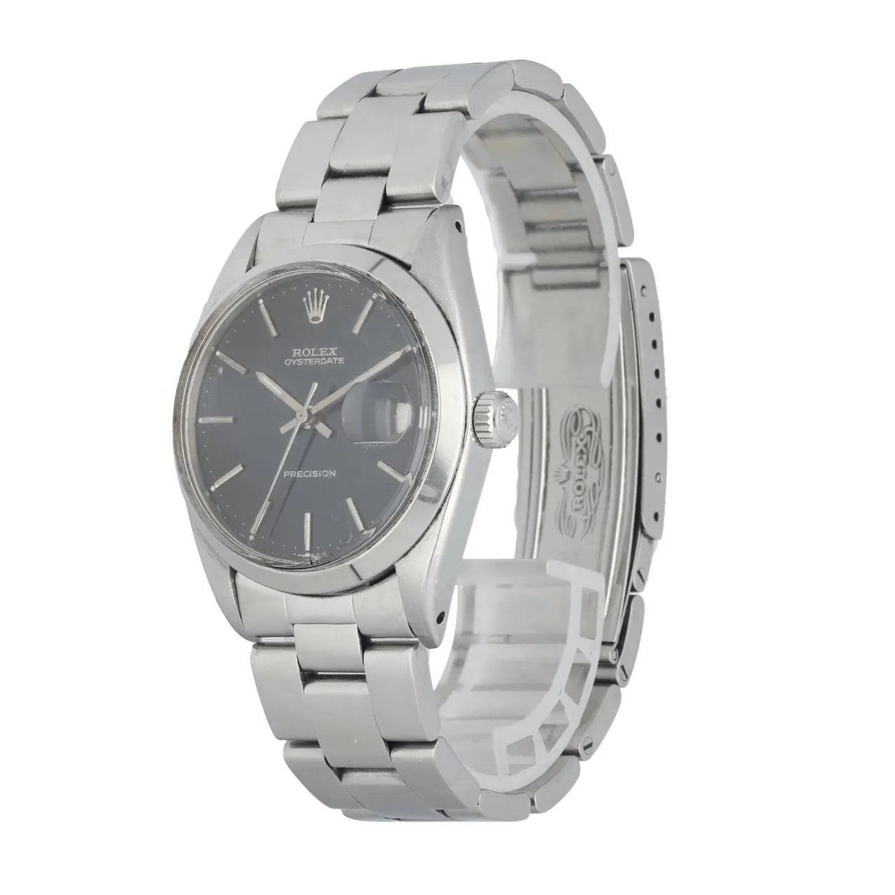 stainless Rolex Oysterdate Black Dial - Hình 2